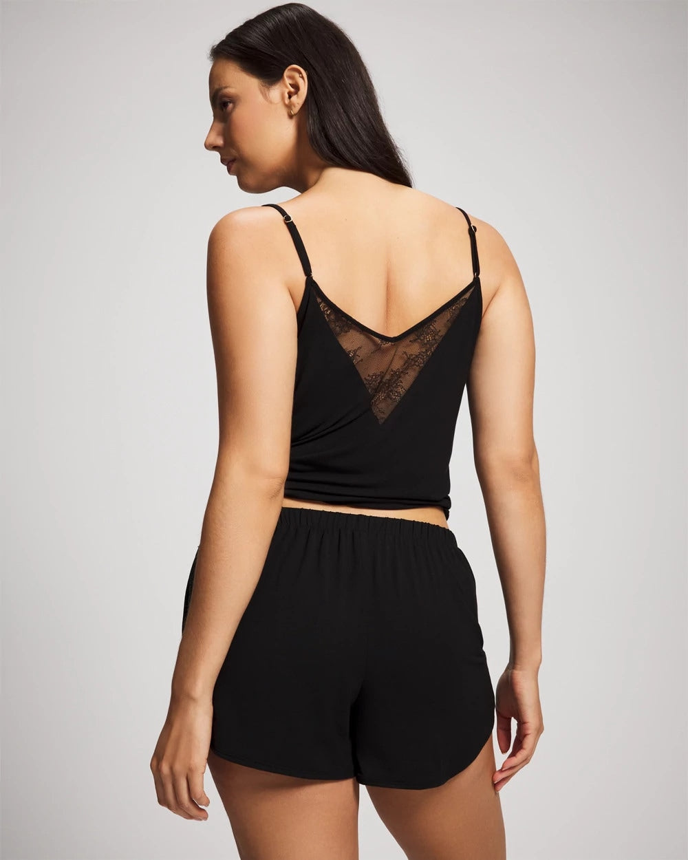 BLACK Lace Relaxed Pajama Short