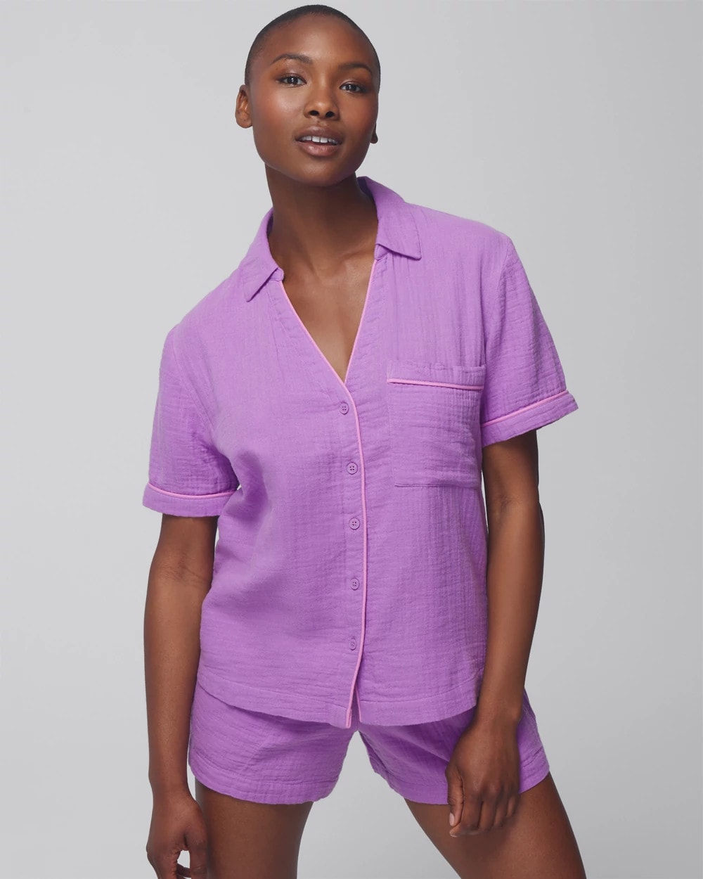 AMETHYST ORCHID Short-Sleeve Pajama Top