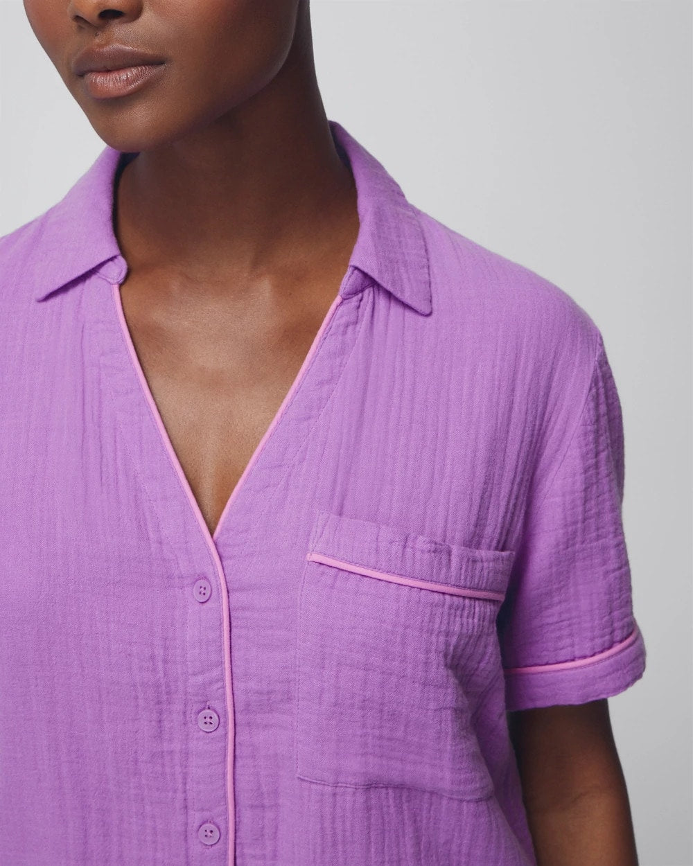 AMETHYST ORCHID Short-Sleeve Pajama Top