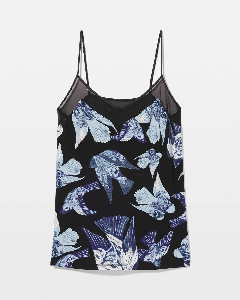 WHIMSICAL WINGS BLK MID Mesh Trim Pajama Cami