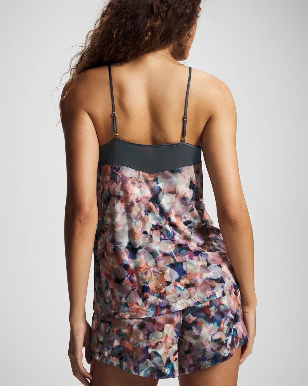 PETAL MOSAIC PETROL Mesh Trim Pajama Cami
