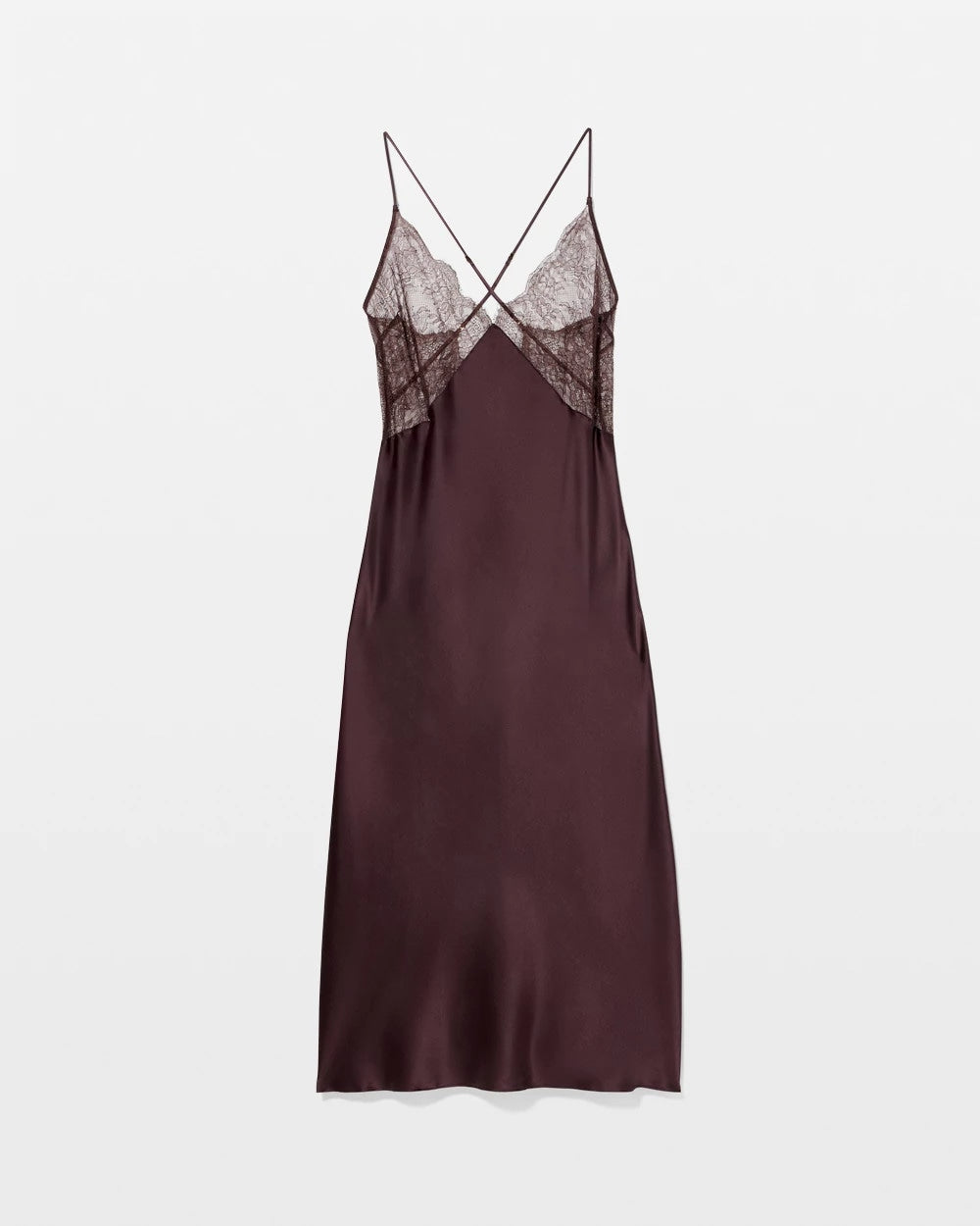 CHOCOLATE PLUM Soma’s Sexiest Silk + Lace Gown