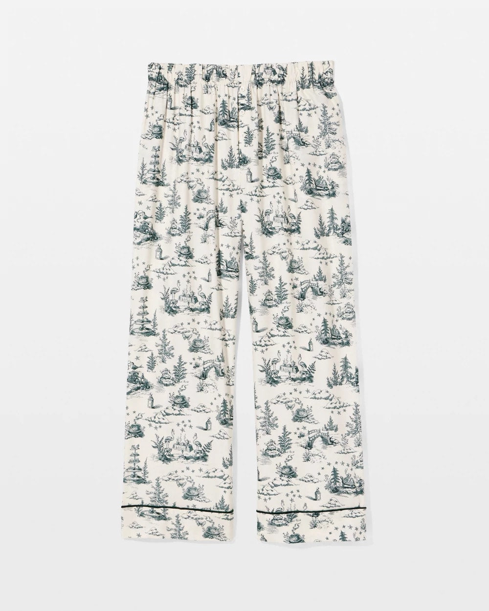ENCHANTED TOILE GREEN Piped Pajama Pant