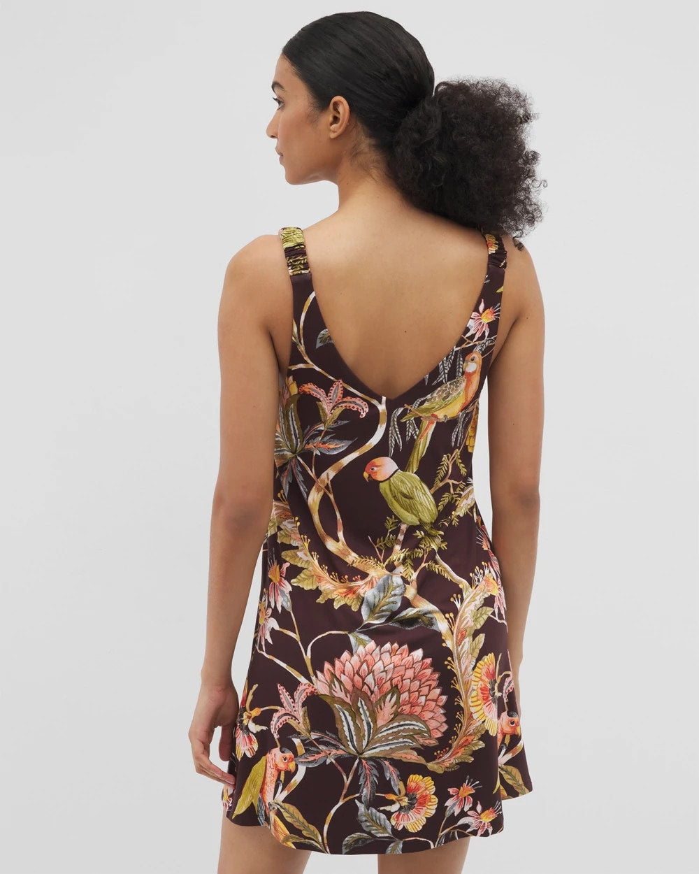 PARROT-DISO PLUME G PLUM Shirred Strap Chemise