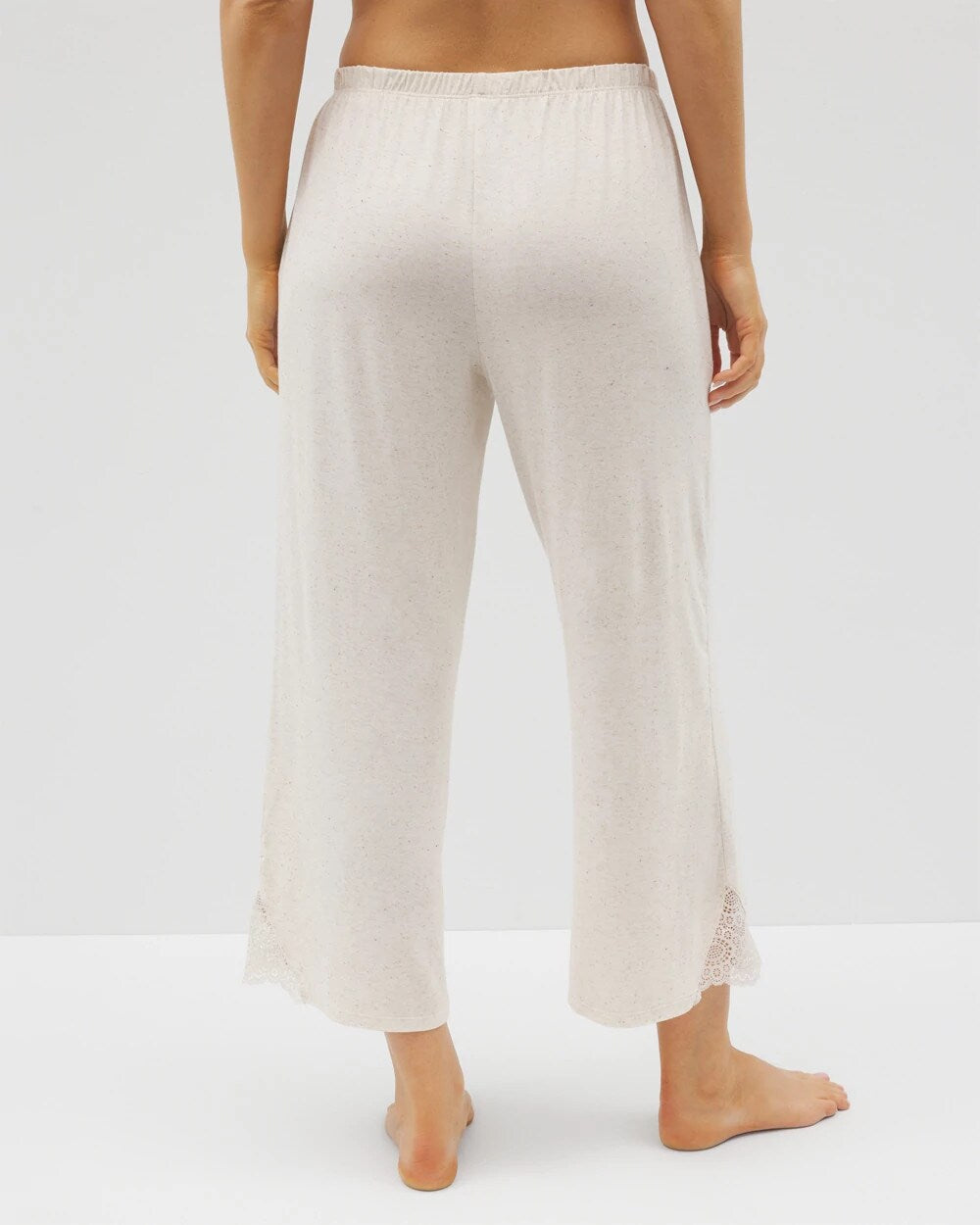 IVORY SLUB Slub Wide Leg Pajama Crop