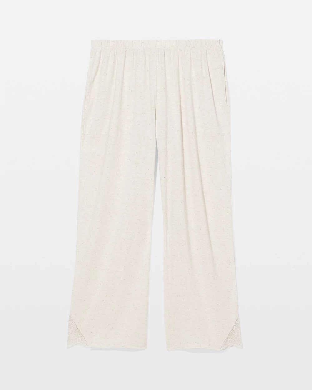 IVORY SLUB Slub Wide Leg Pajama Crop