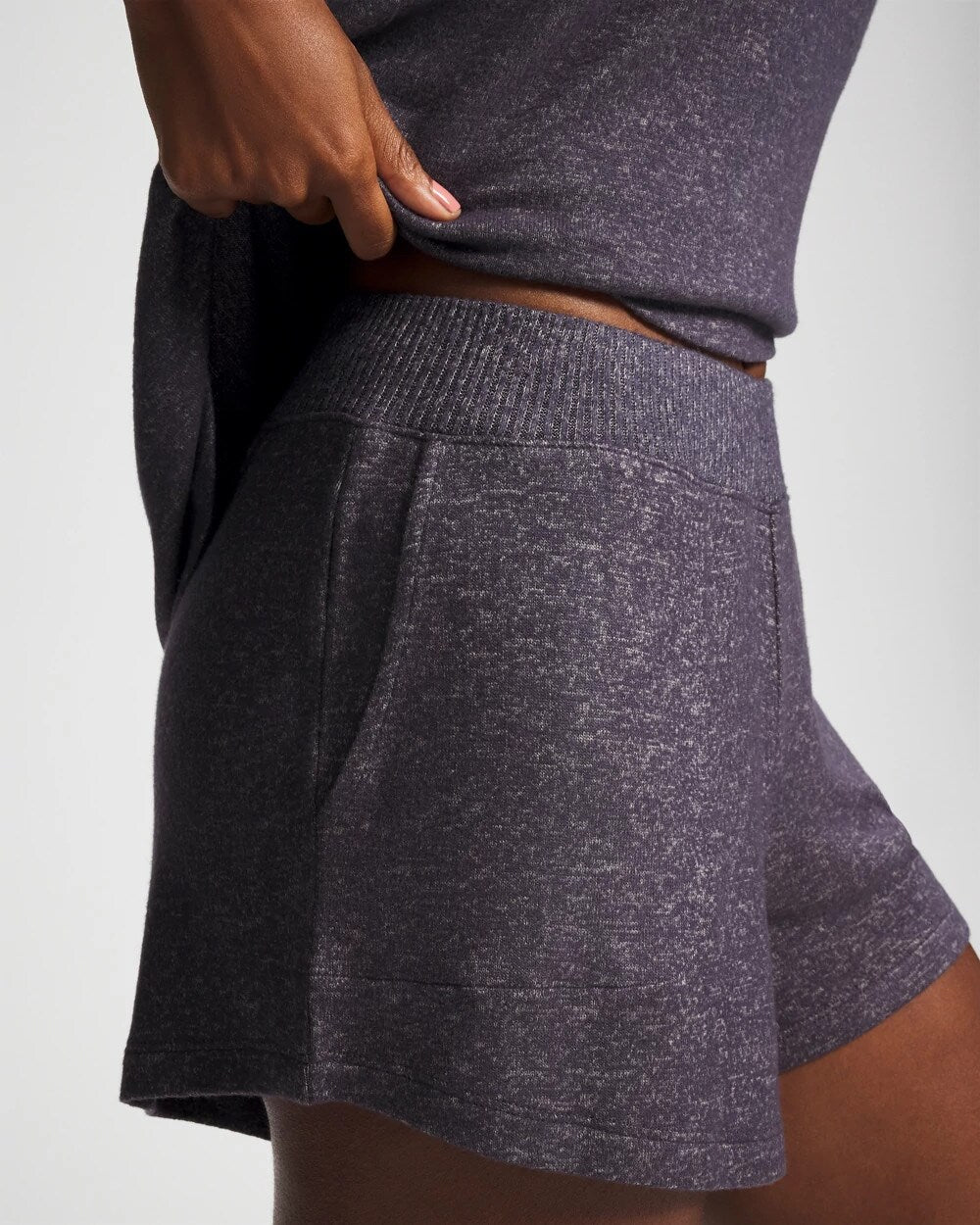 GRAY INK/PEARLED IVORY CozyLuxe Pajama Short