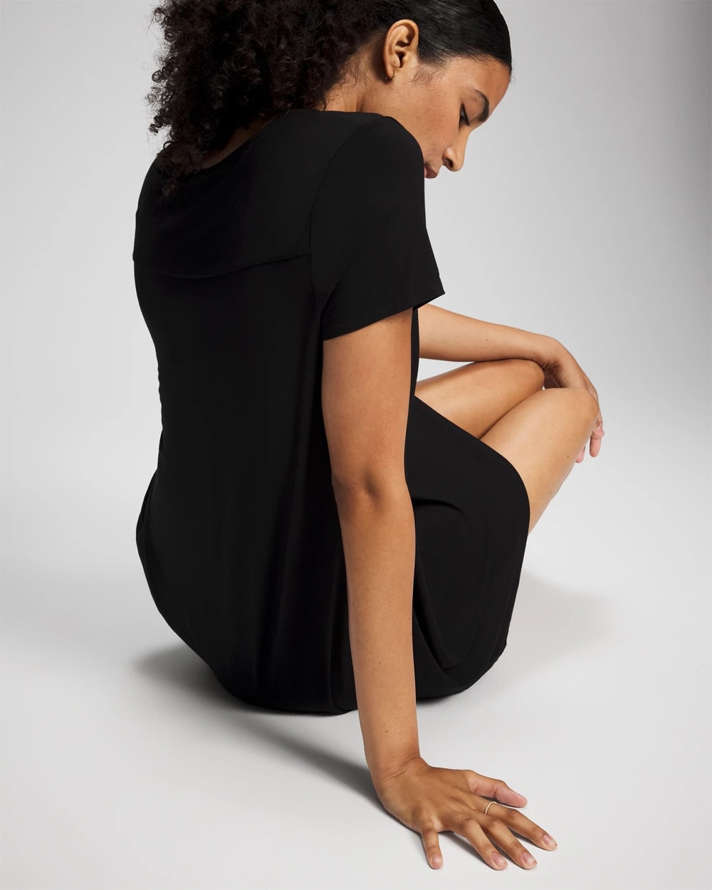 BLACK Short-Sleeve Sleepshirt