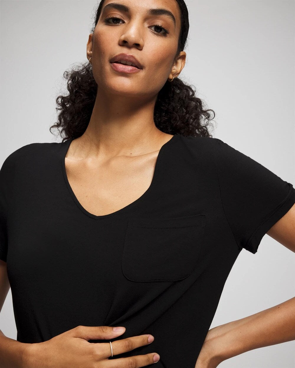 BLACK Short-Sleeve Sleepshirt