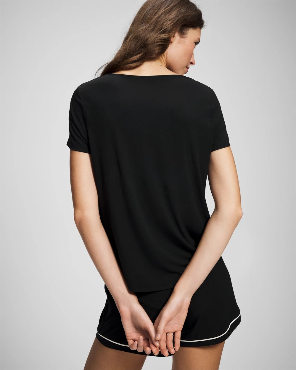 BLACK Short Sleeve Pajama Tee