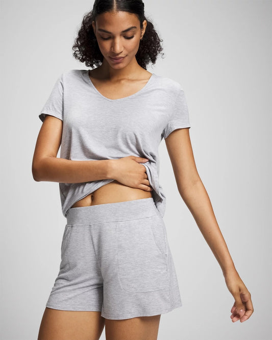 HEATHER OPAL GRAY Short Sleeve Pajama Tee