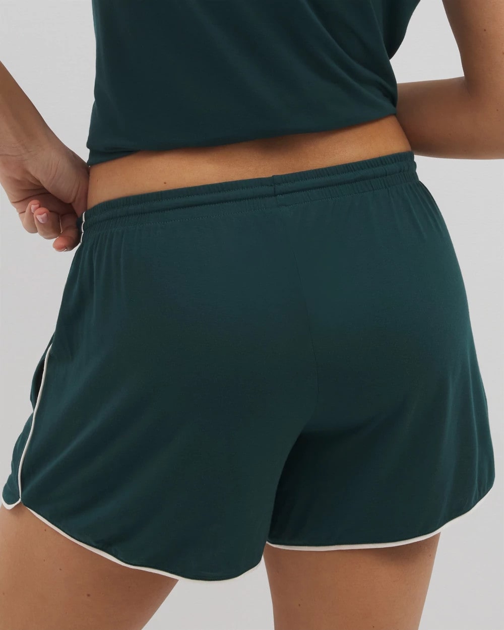 DARK SEA Solid Piped Pajama Shorts