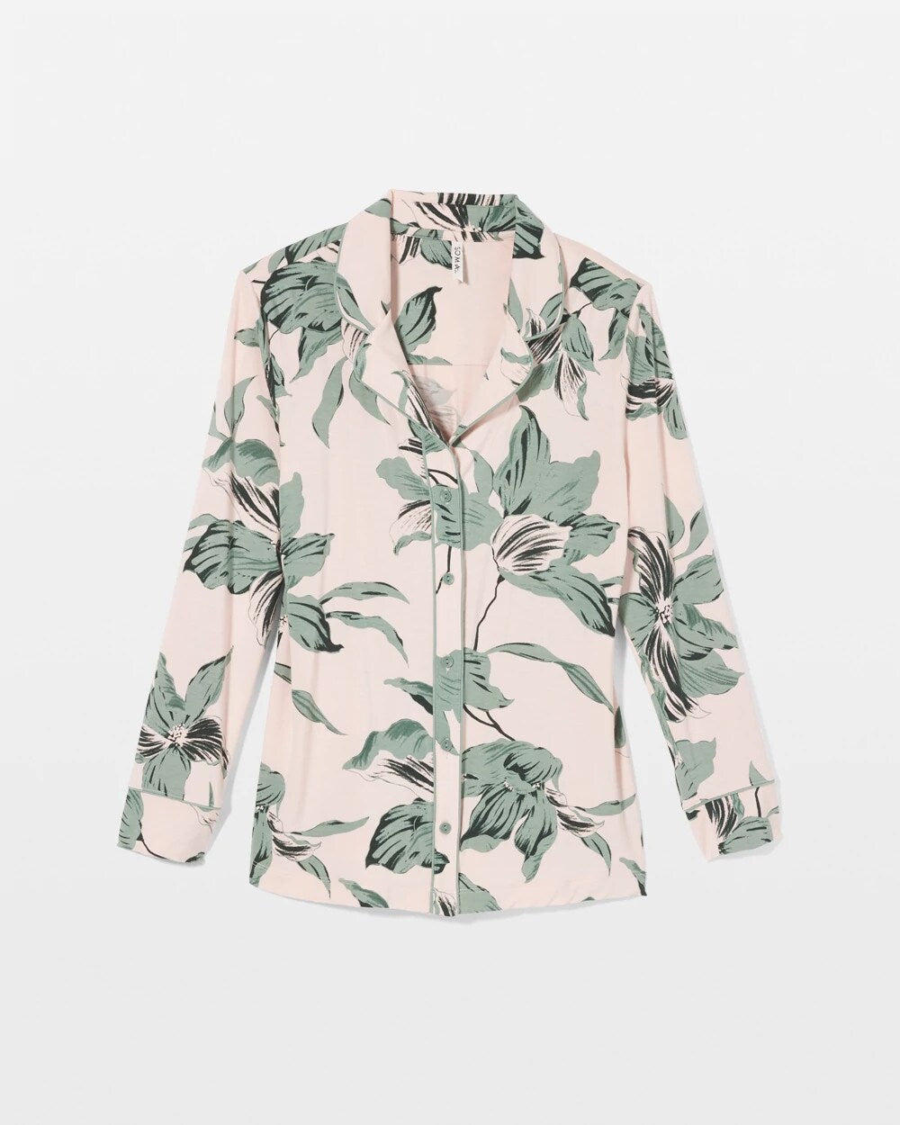 BLOOM BREEZE G SEPIA ROSE Long-Sleeve Printed Notch Collar Pajama Top