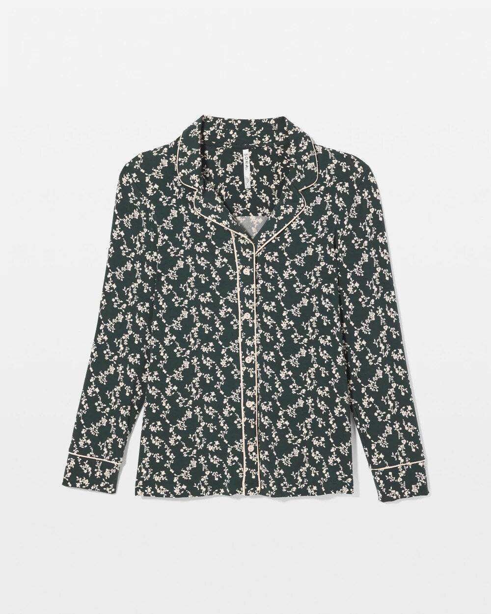 TINY PETALS DK EVERGLADE Long-Sleeve Printed Notch Collar Pajama Top
