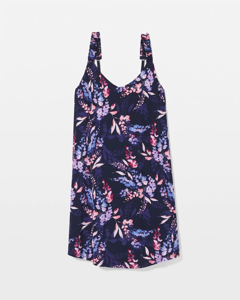BLOOM BRIGHTLY NAVY Cool Nights Ruffle Strap Chemise