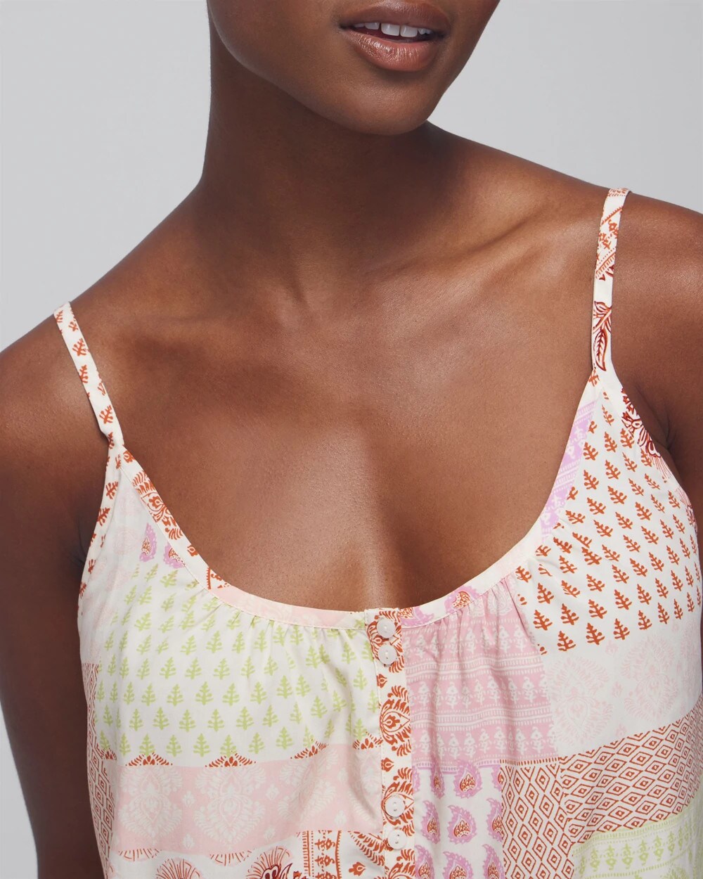 PERFECT PATCHWORK WHITE S Pajama Cami