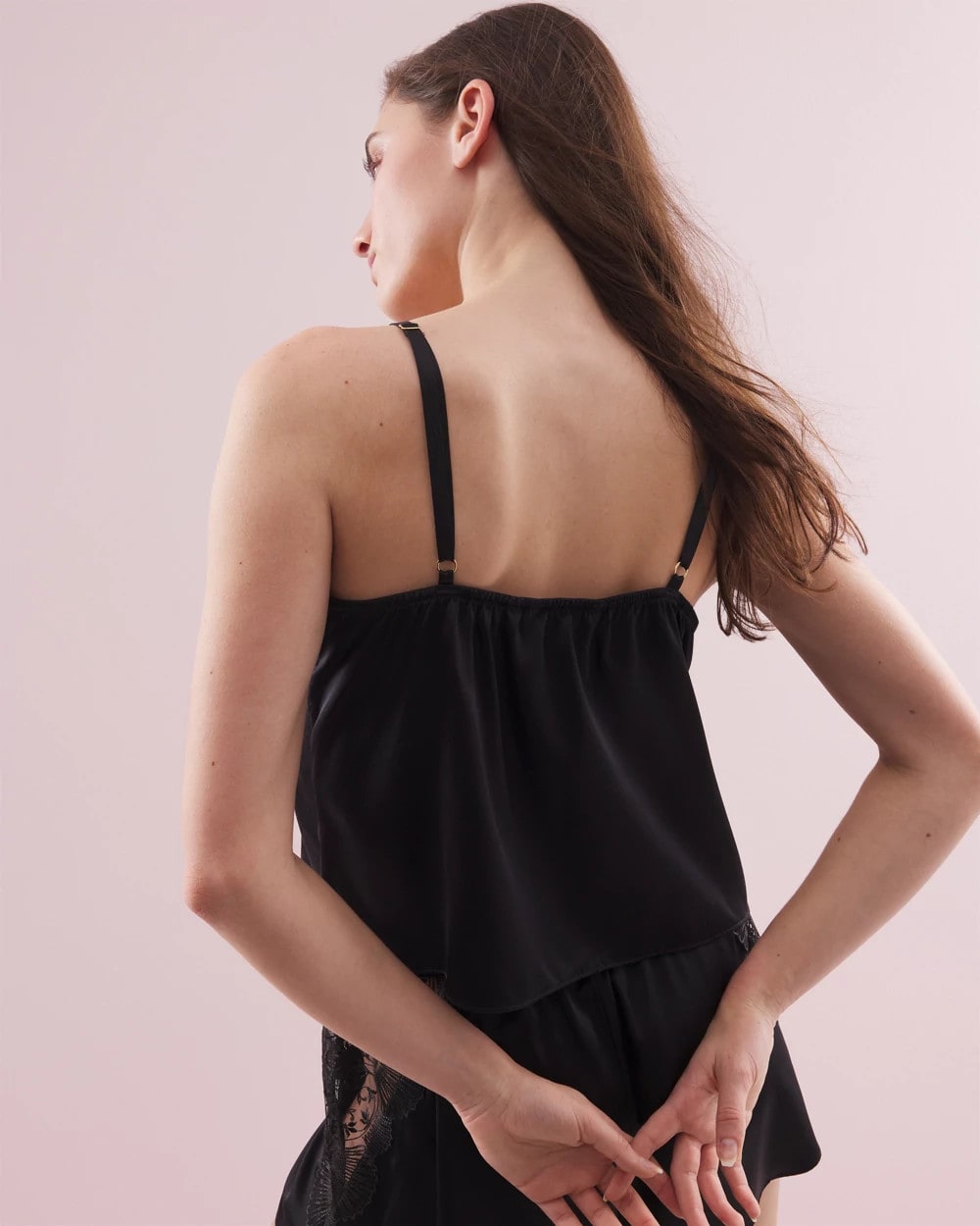 BLACK Silk Pajama Cami