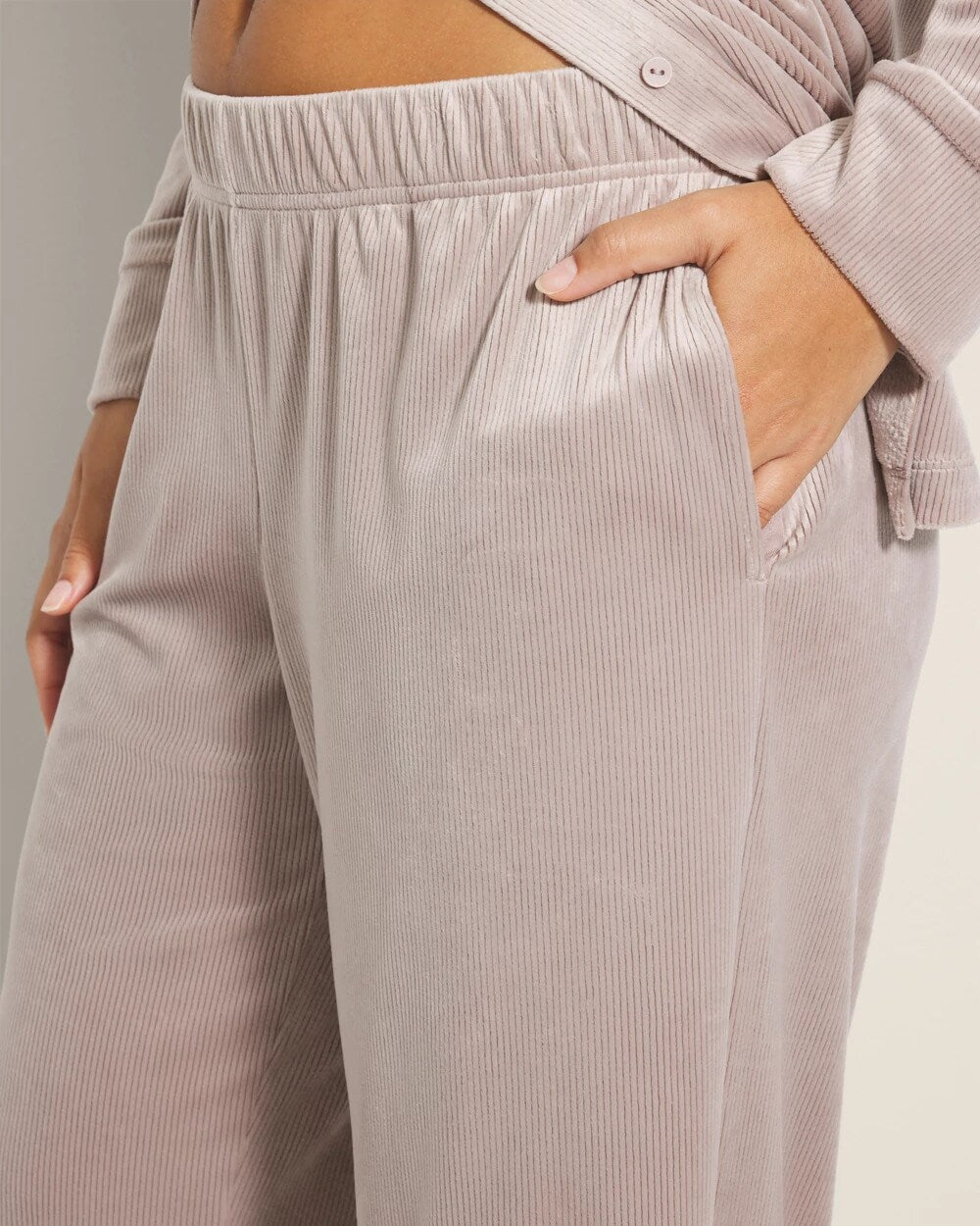 SILVER TAUPE bed Wide-Leg Pajama Pants