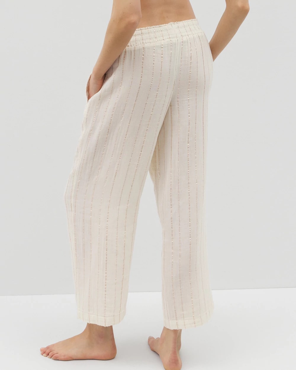 CHAMPAGNE STRIPE Cotton Gauze Pajama Pant