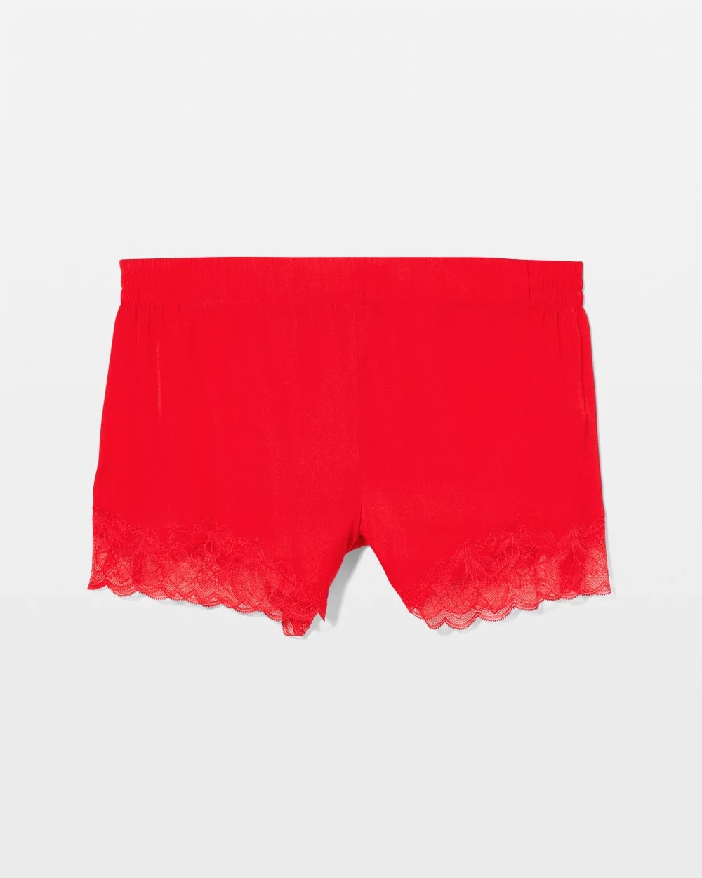 DARE ME RED Lace Trim Pajama Shorts