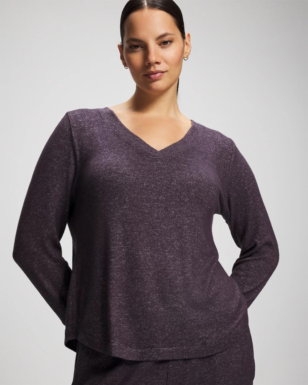 GRAY INK/PEARLED IVORY Long Sleeve Pajama Tee