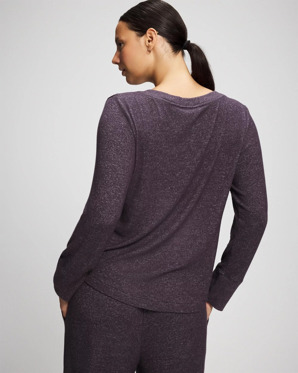 GRAY INK/PEARLED IVORY Long Sleeve Pajama Tee