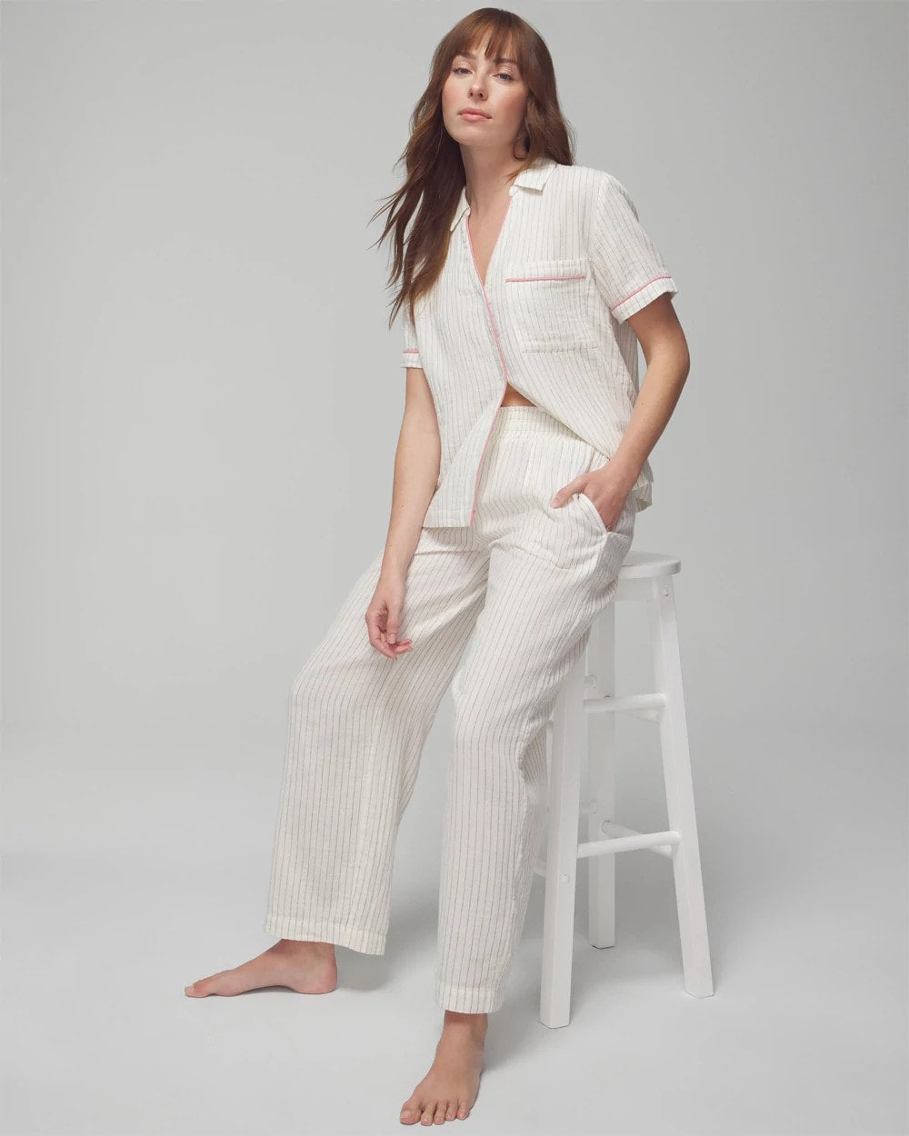 DBL CLOTH BW STRIPE Pajama Pants