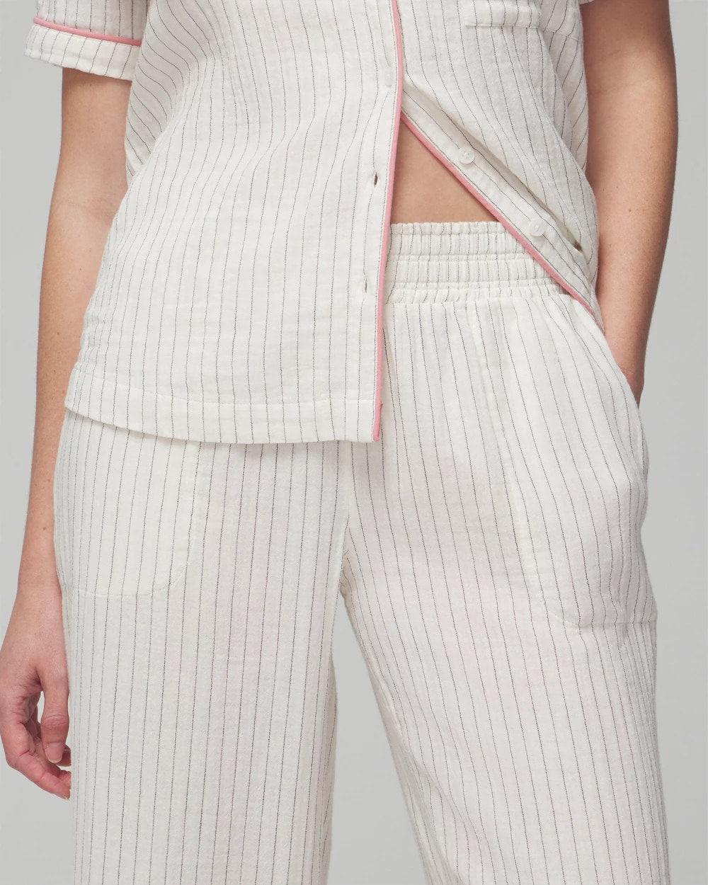 DBL CLOTH BW STRIPE Pajama Pants
