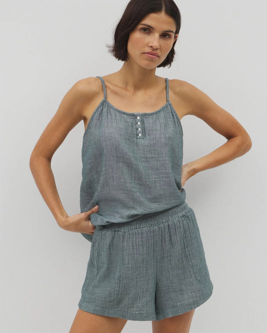 DARK SEA CROSSDYE Cotton Gauze Pajama Shorts