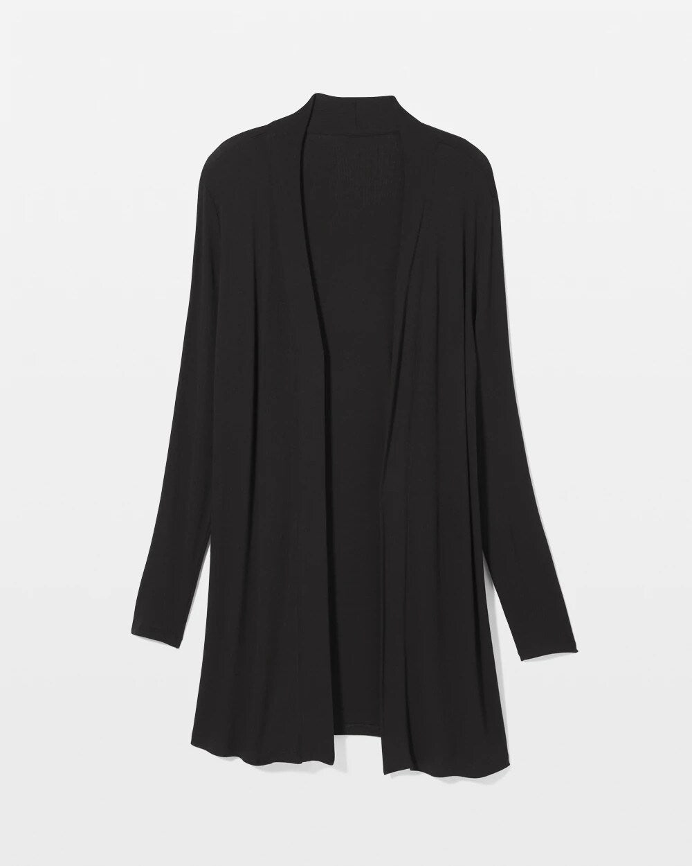 BLACK Lightweight Rib Knit Long Sleeve Wrap