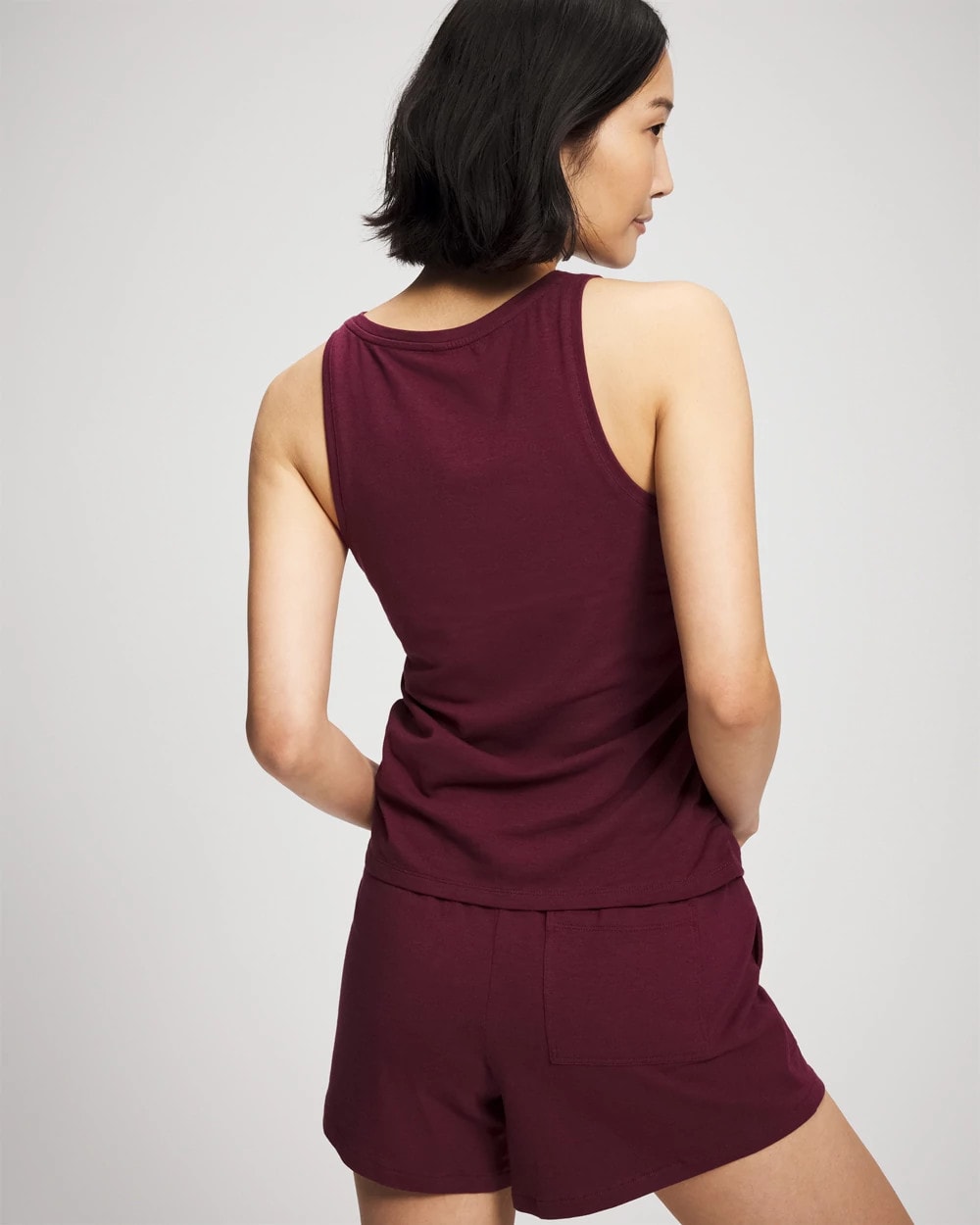 VELVET PLUM Ruched Pajama Tank