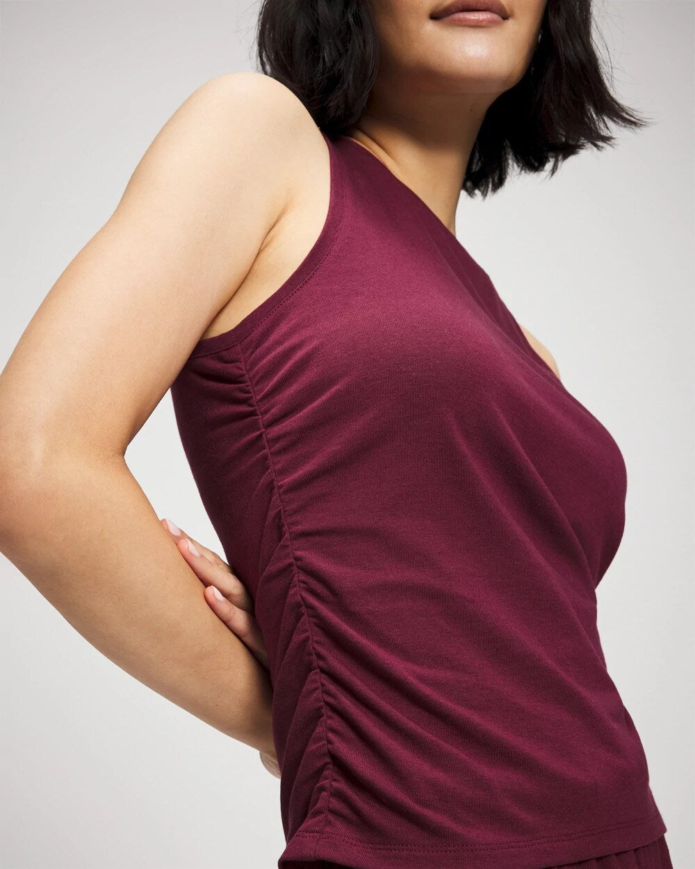 VELVET PLUM Ruched Pajama Tank