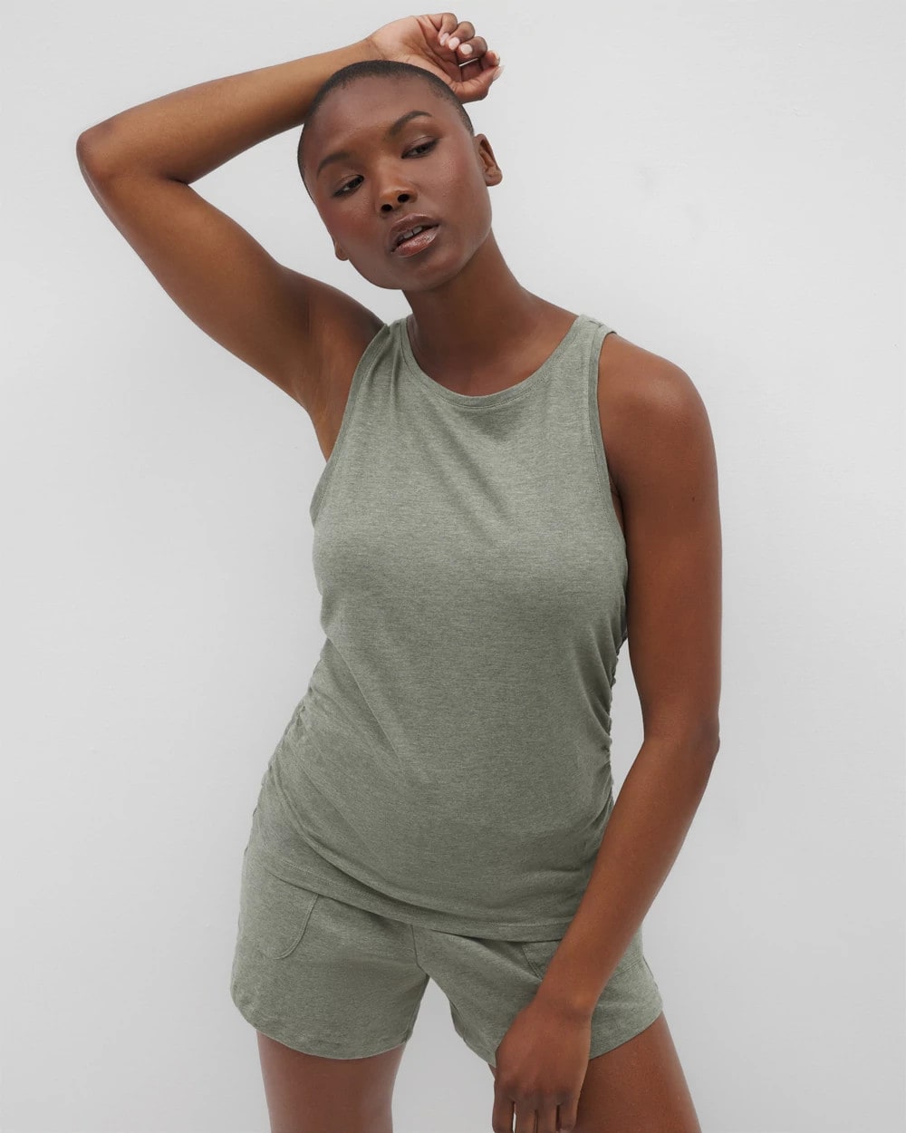 HEATHER HIGHLANDS Ruched Pajama Tank