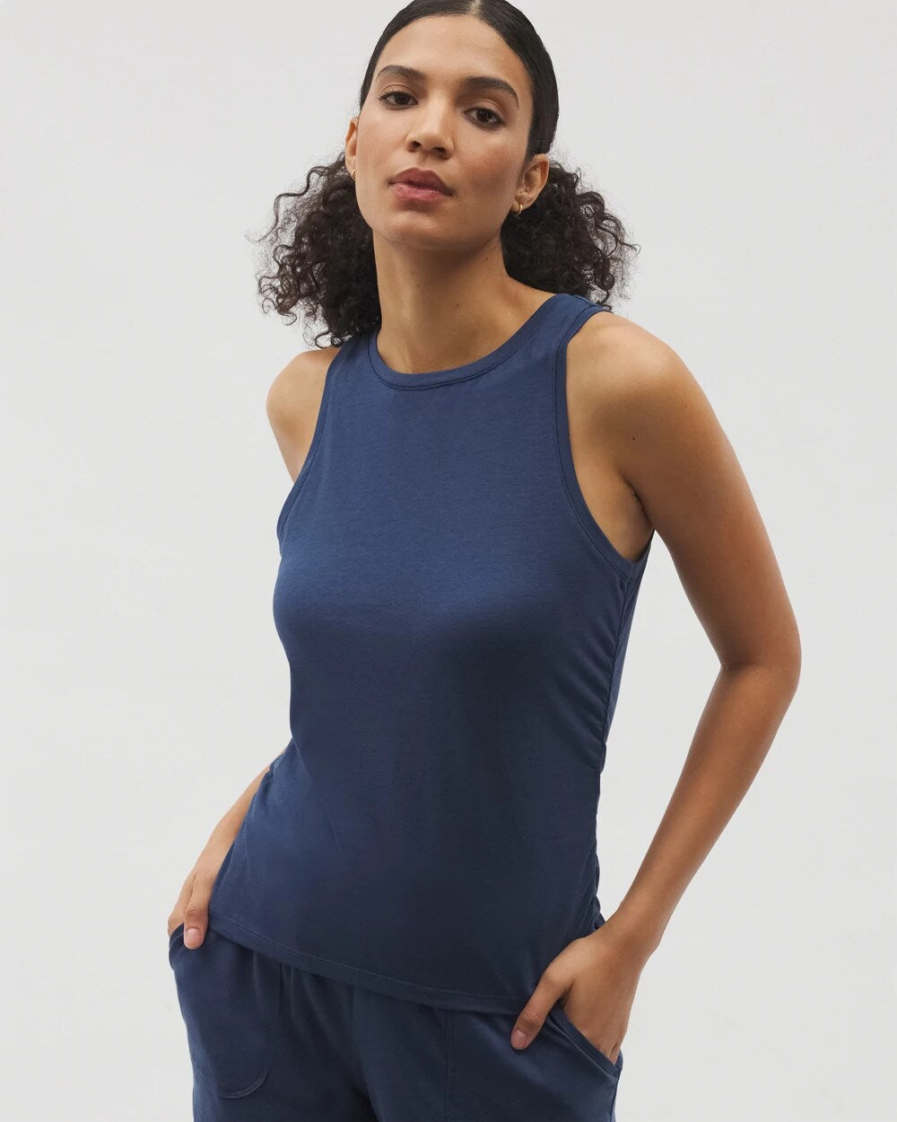 INK BLUE Ruched Pajama Tank
