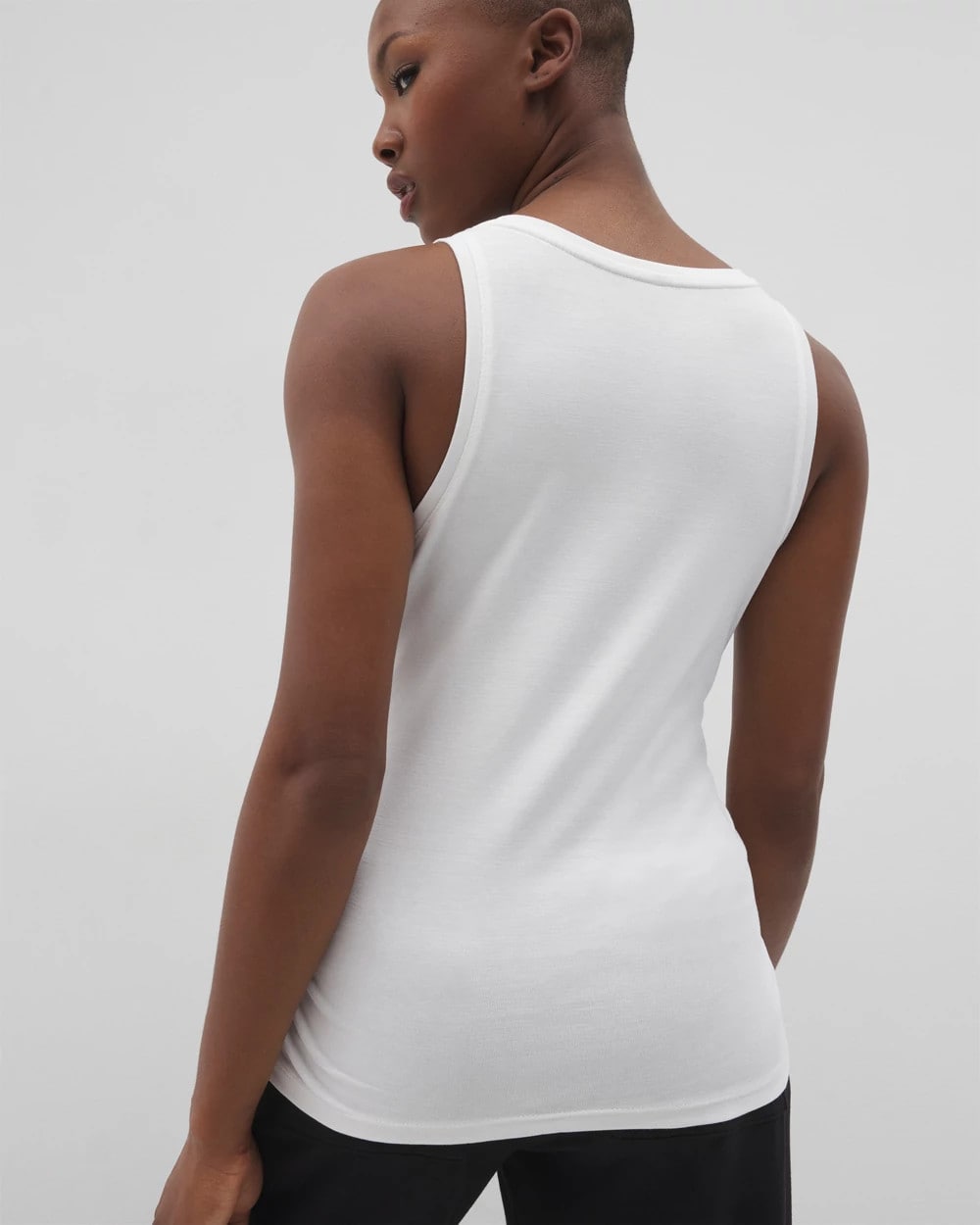 OPTIC WHITE Ruched Pajama Tank
