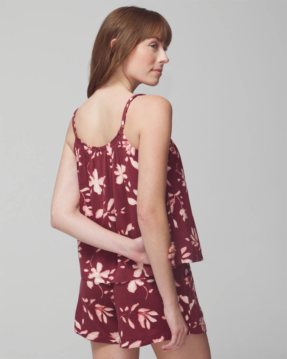 BUDDING ROMANCE VERMILL Shirred Neck Pajama Cami