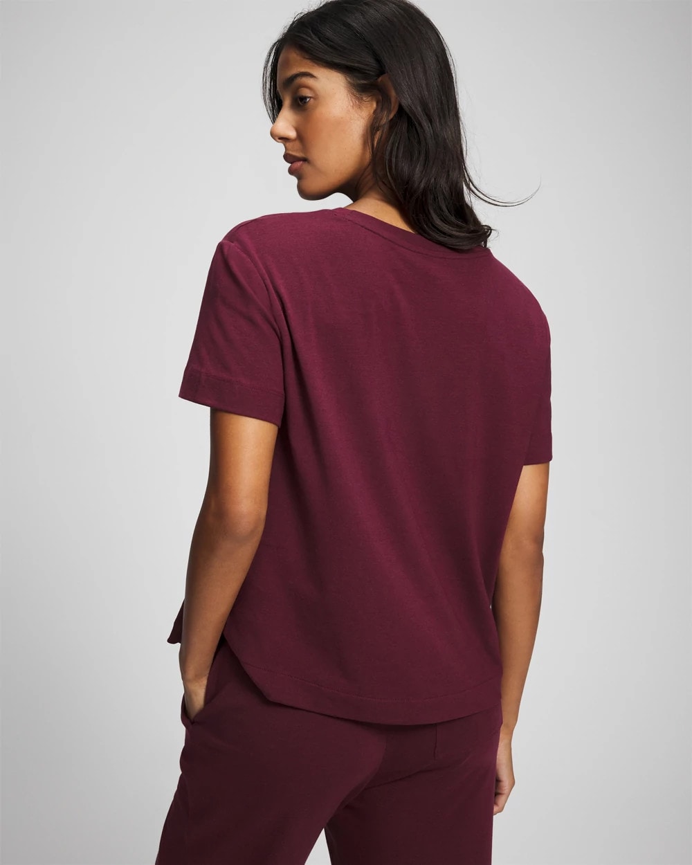 VELVET PLUM Short-Sleeve Pocket Pajama Tee