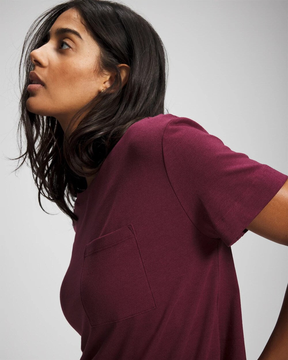 VELVET PLUM Short-Sleeve Pocket Pajama Tee