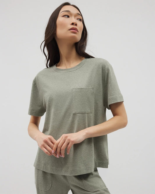 HEATHER HIGHLANDS Short-Sleeve Pocket Pajama Tee