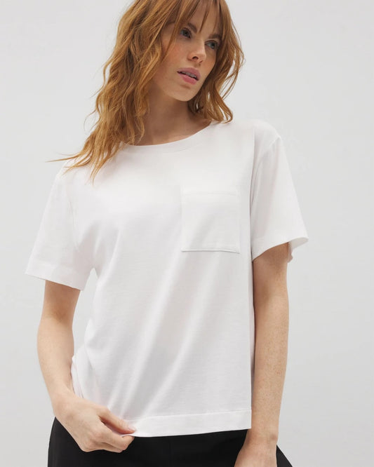 OPTIC WHITE Short-Sleeve Pocket Pajama Tee