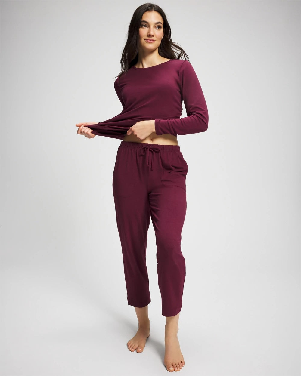 VELVET PLUM Crop Pajama Pants