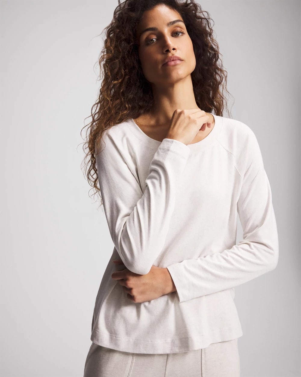HEATHER CRYSTAL Most Loved Cotton Long Sleeve Pajama Tee