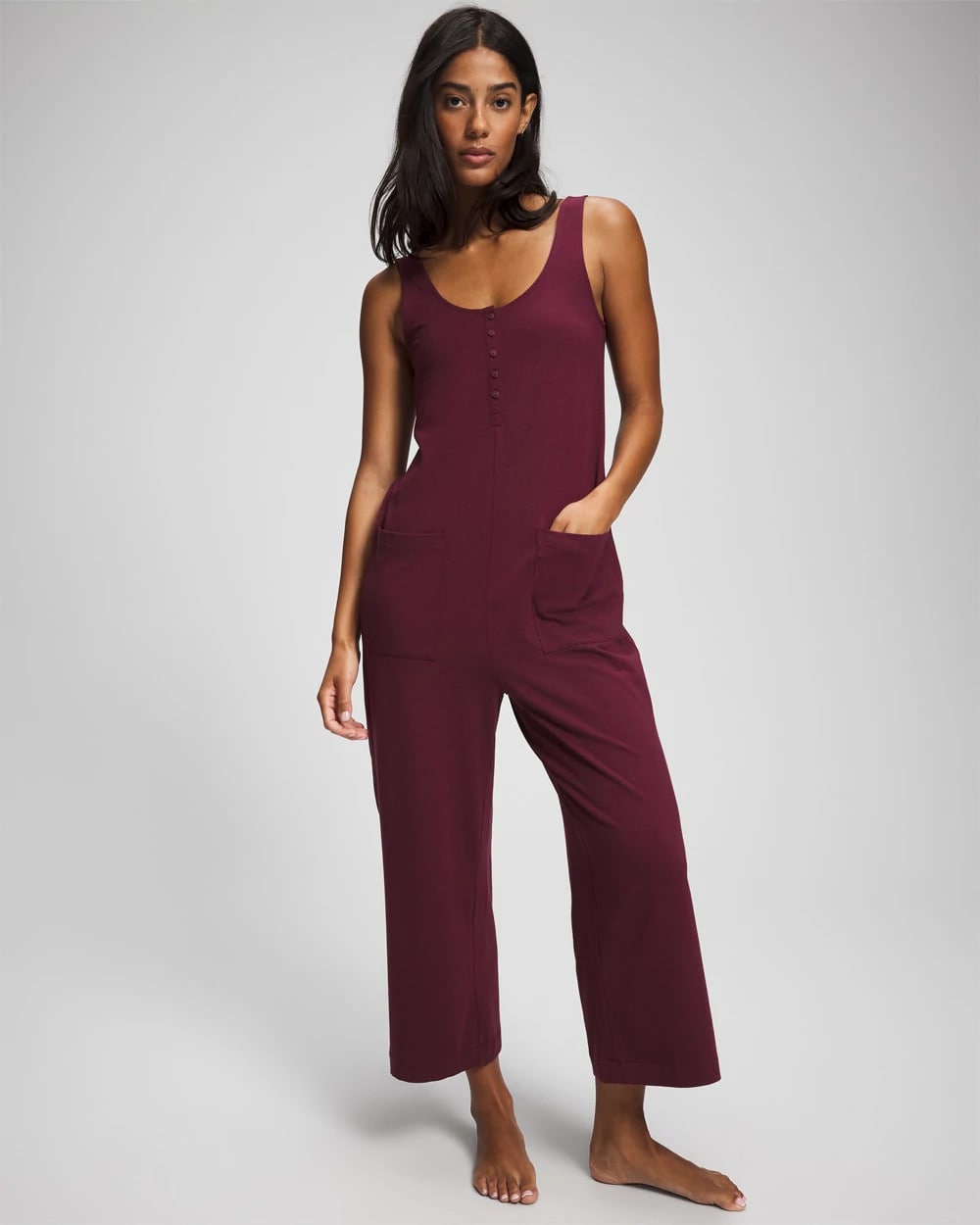 VELVET PLUM Henley Jumpsuit