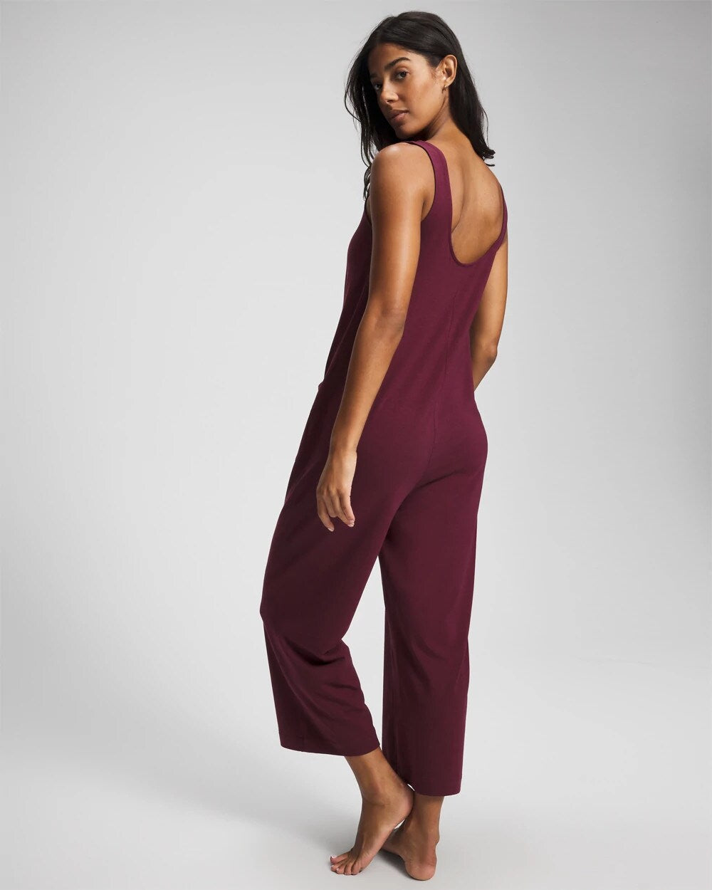 VELVET PLUM Henley Jumpsuit