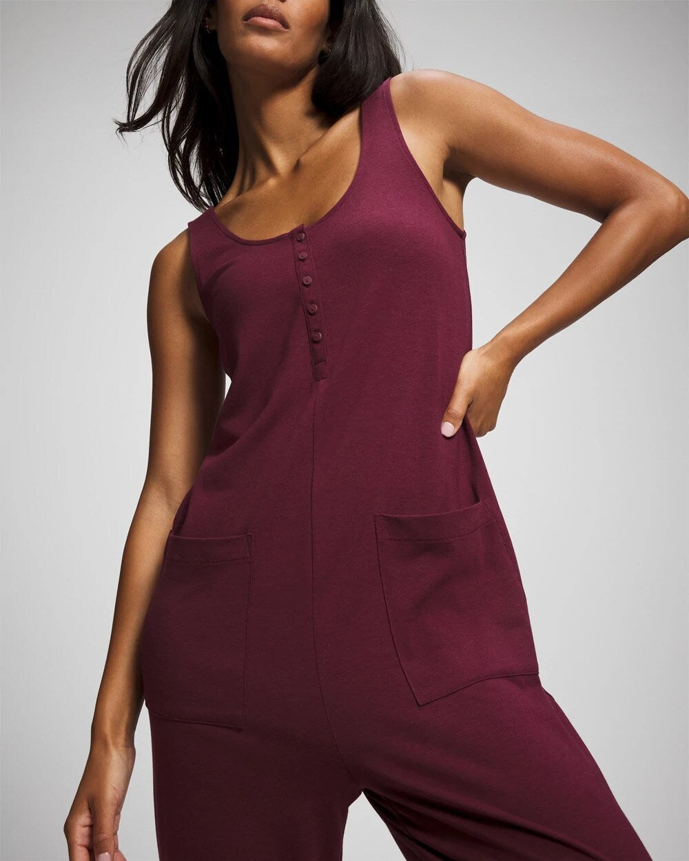 VELVET PLUM Henley Jumpsuit
