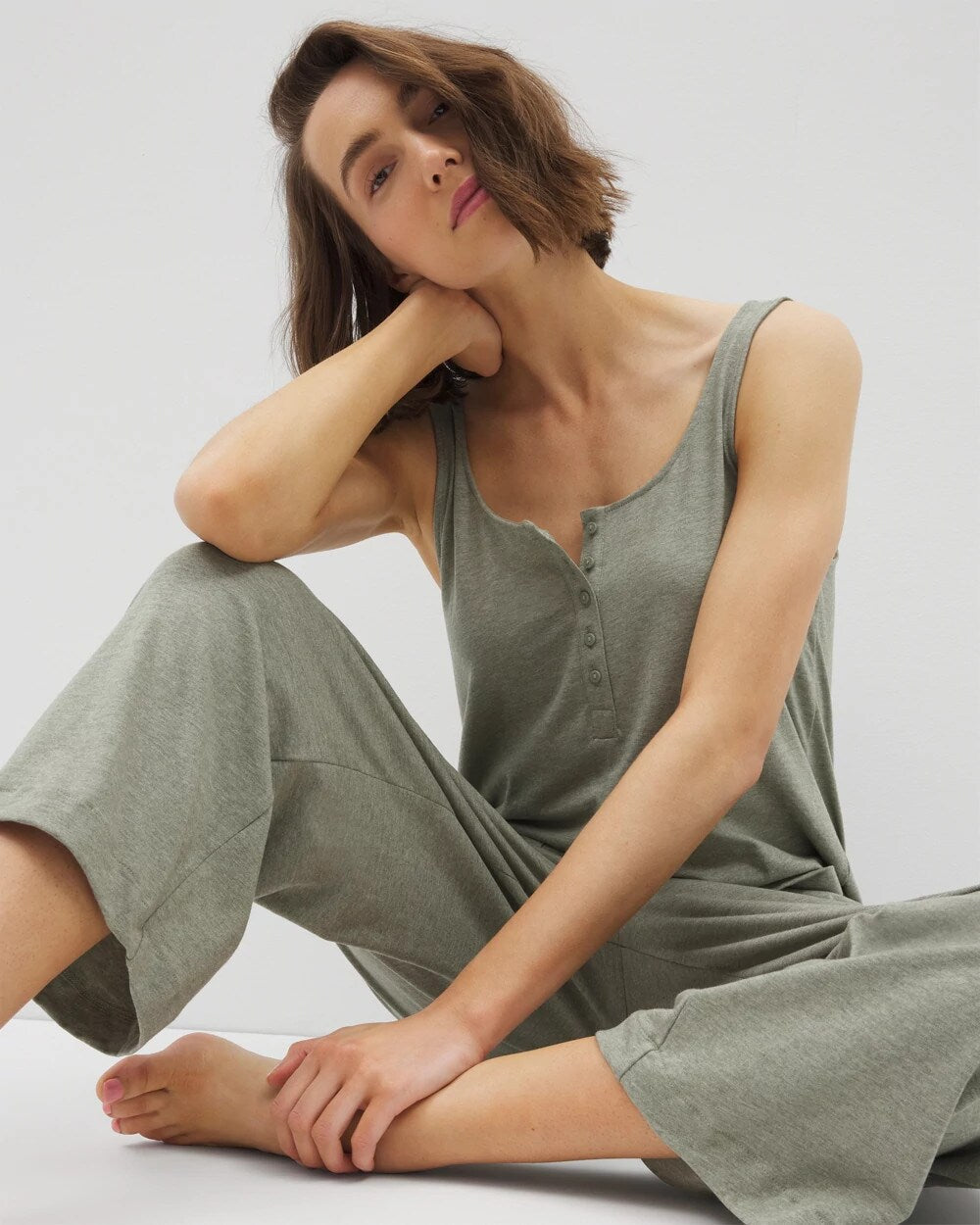 HEATHER HIGHLANDS Henley Jumpsuit