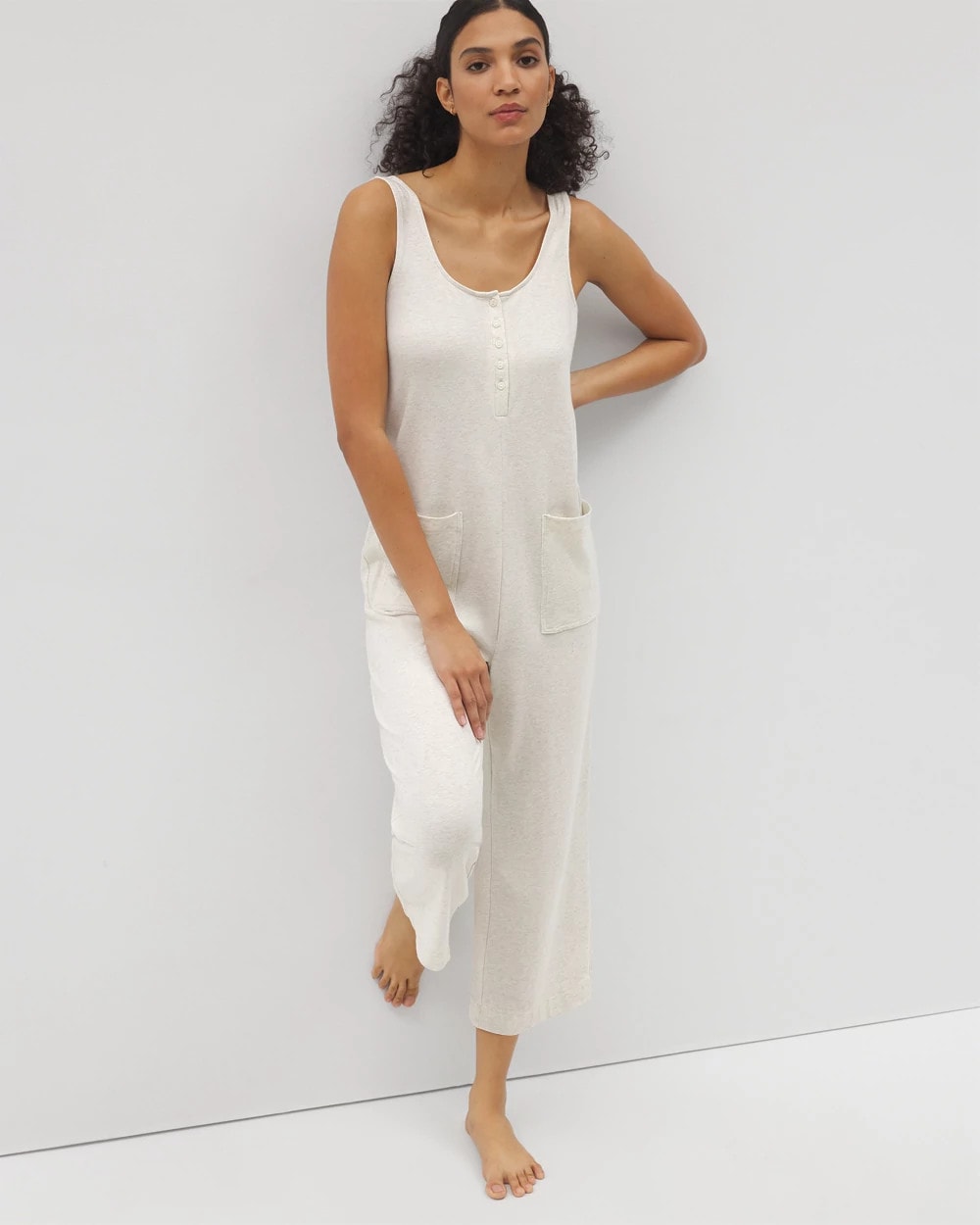 HEATHER CRYSTAL Henley Jumpsuit