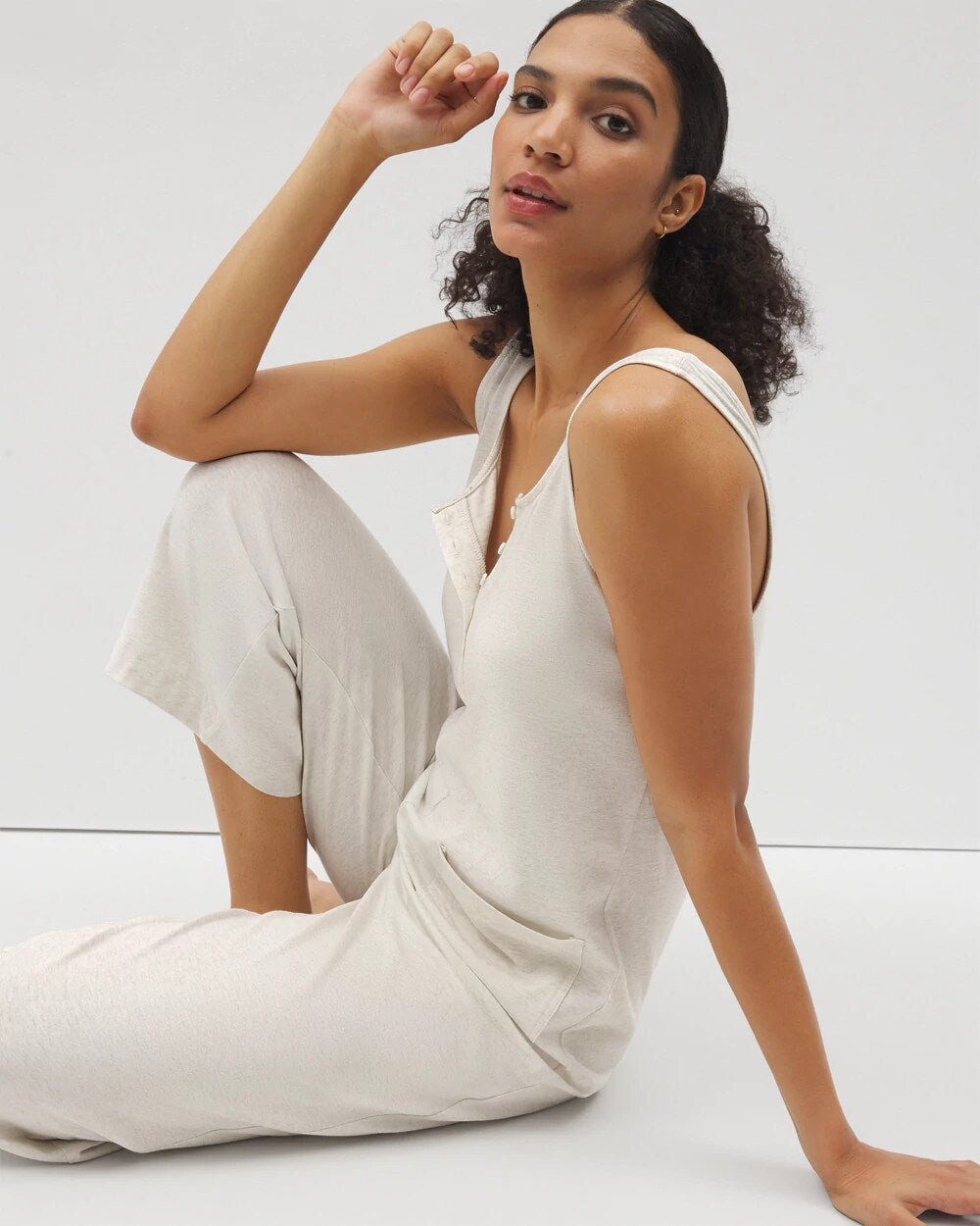 HEATHER CRYSTAL Henley Jumpsuit