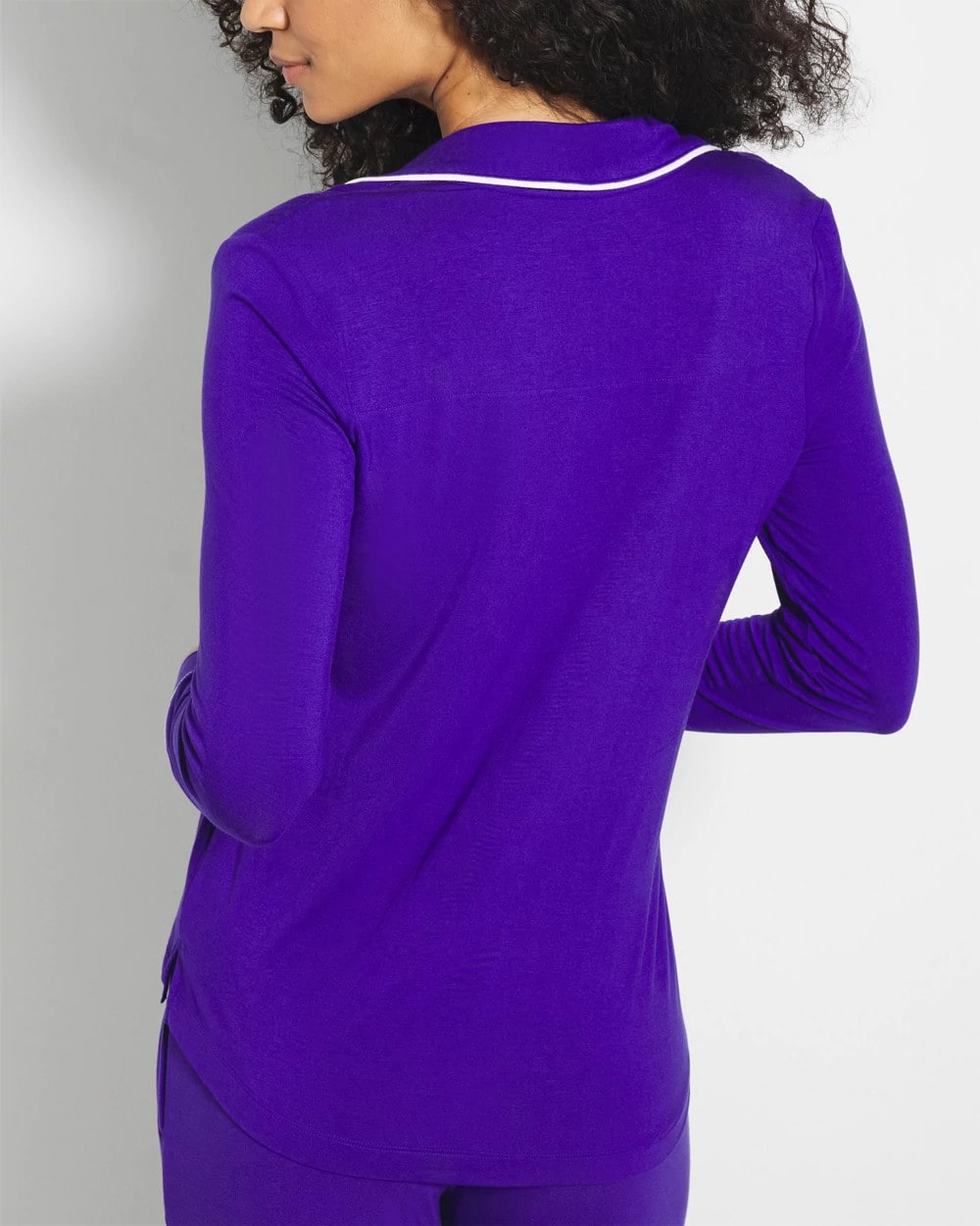 PASSIONFLOWER Long-Sleeve Notch Collar Pajama Top