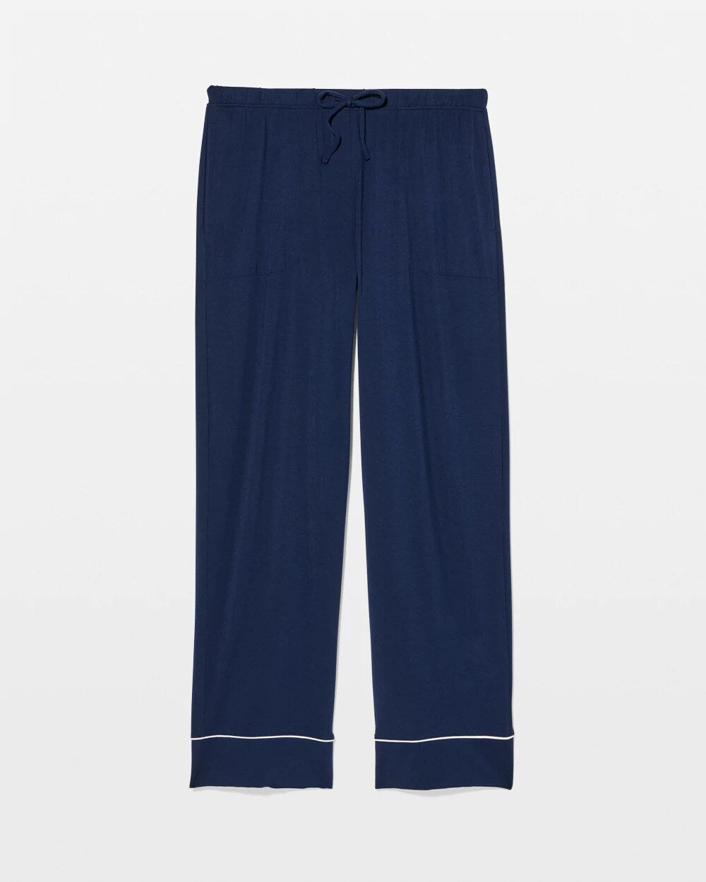 NIGHTFALL NAVY Solid Piped Pajama Pants
